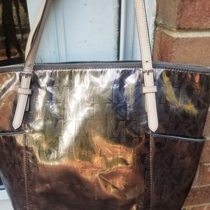 Metallic Gray Michael Kors tote (medium)